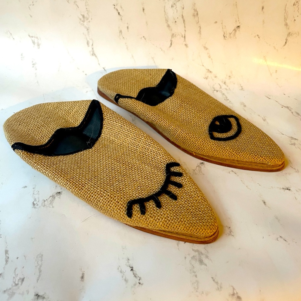 Authentic Moroccan Slippers (Wheat Canvas)
